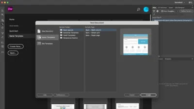 Adobe Dreamweaver screen 3